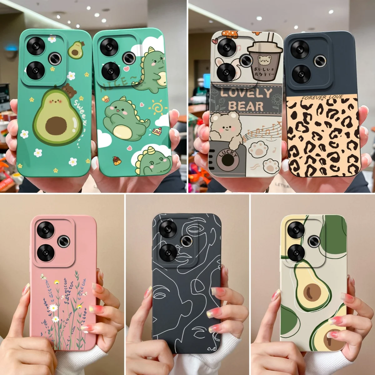 Poco F6 Pro Funda Silicona Líquida Oso Cámara Protegida - imagen 5