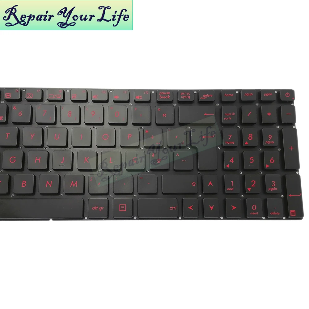 Teclado ASUS G551 N551 Retroiluminado Rojo – AZERTY ABNT2 - imagen 5