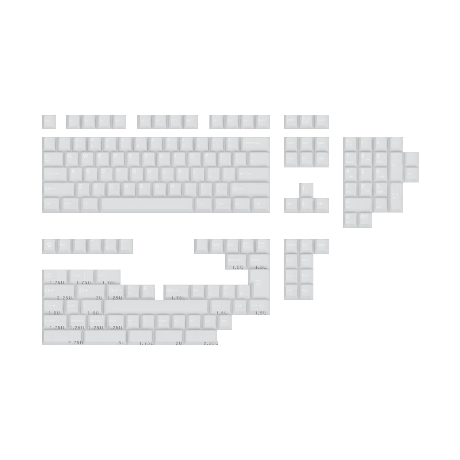 Domikey Pearl Keycaps Cherry Profile – Doble Disparo Retroiluminado - imagen 2