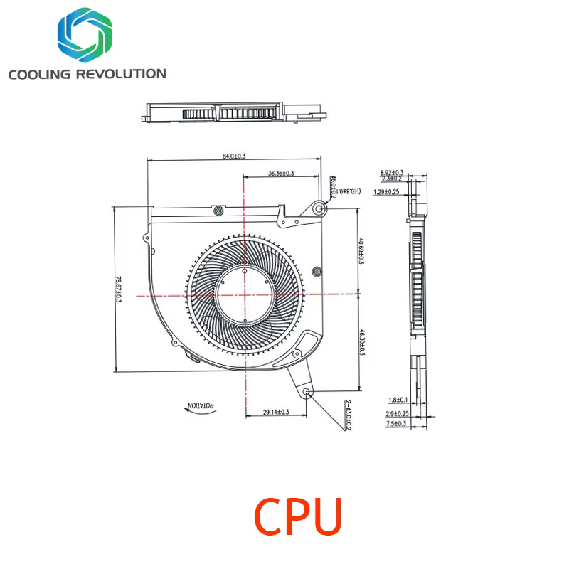 Ventilador PLB07010S12HH vista frontal