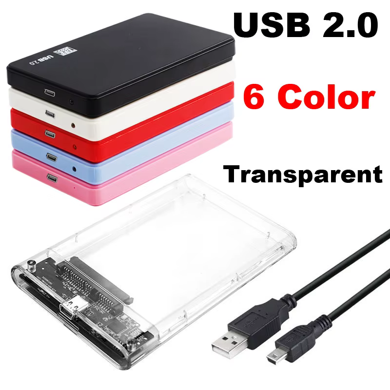 Caja externa USB 3.0 transparente frontal