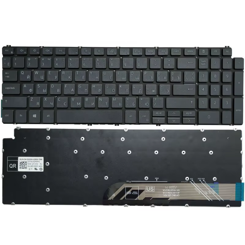 Teclado negro para Inspiron serie 5500/7000 vista frontal