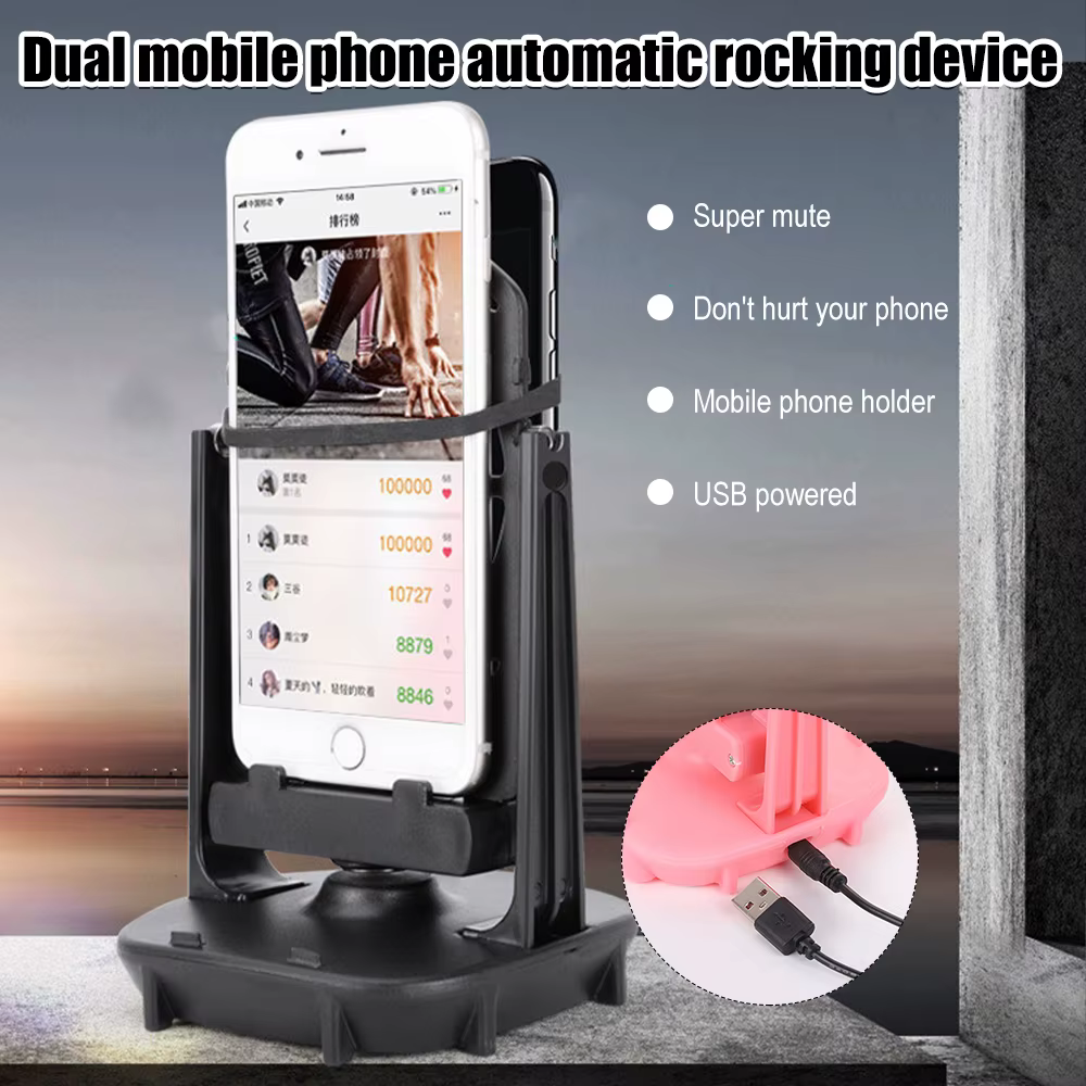 Detalle del soporte con dos smartphones en posición