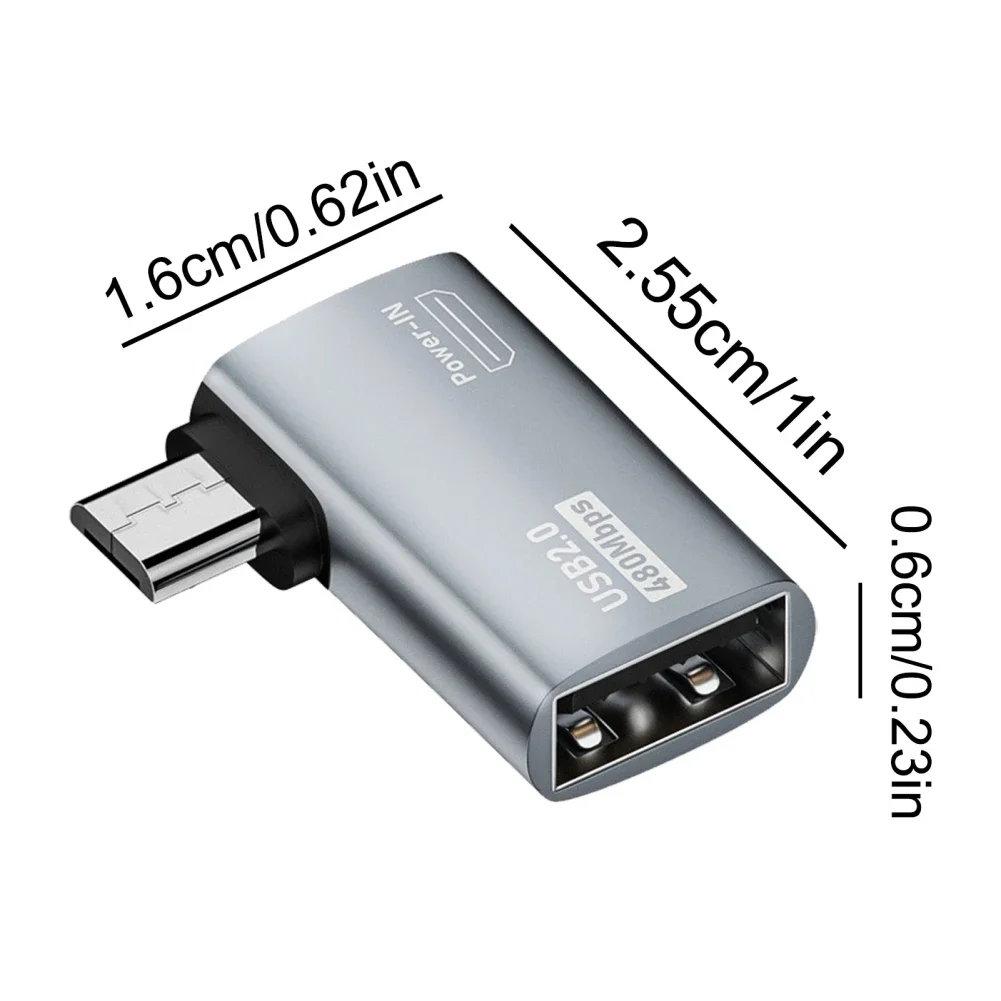 Adaptador OTG BSN en ángulo, vista del conector