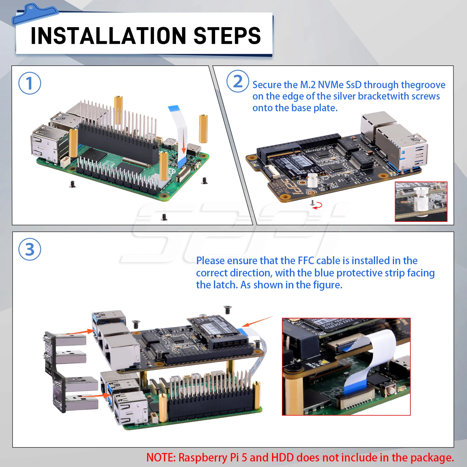 Adaptador M.2 NVMe a USB SuperSpeed Raspberry Pi Quinta Gen Dual - imagen 5