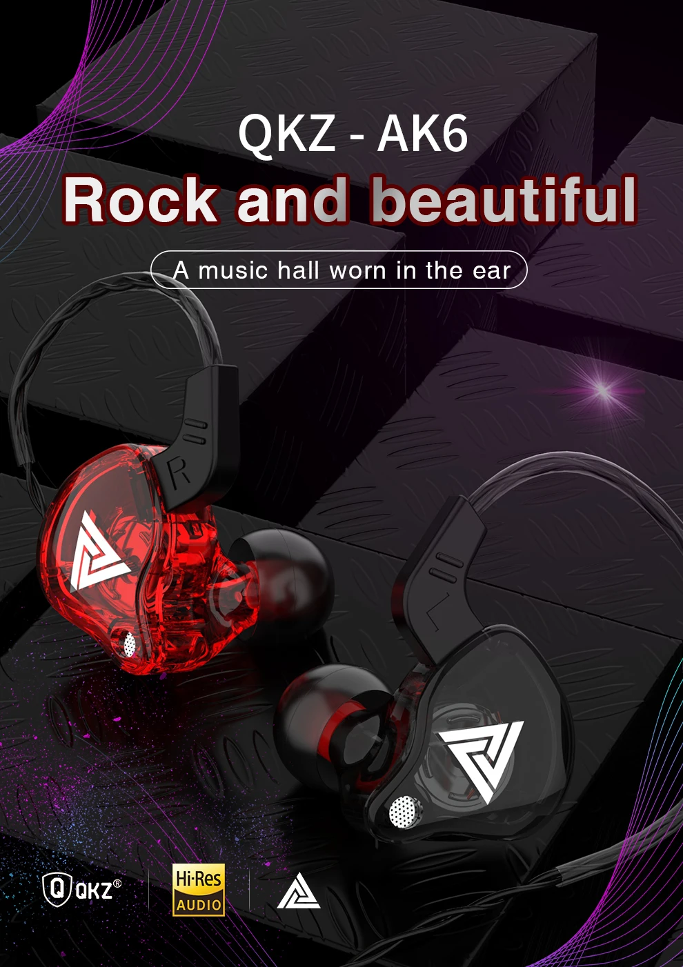 Auriculares intrauditivos QKZ AK6 con micrófono