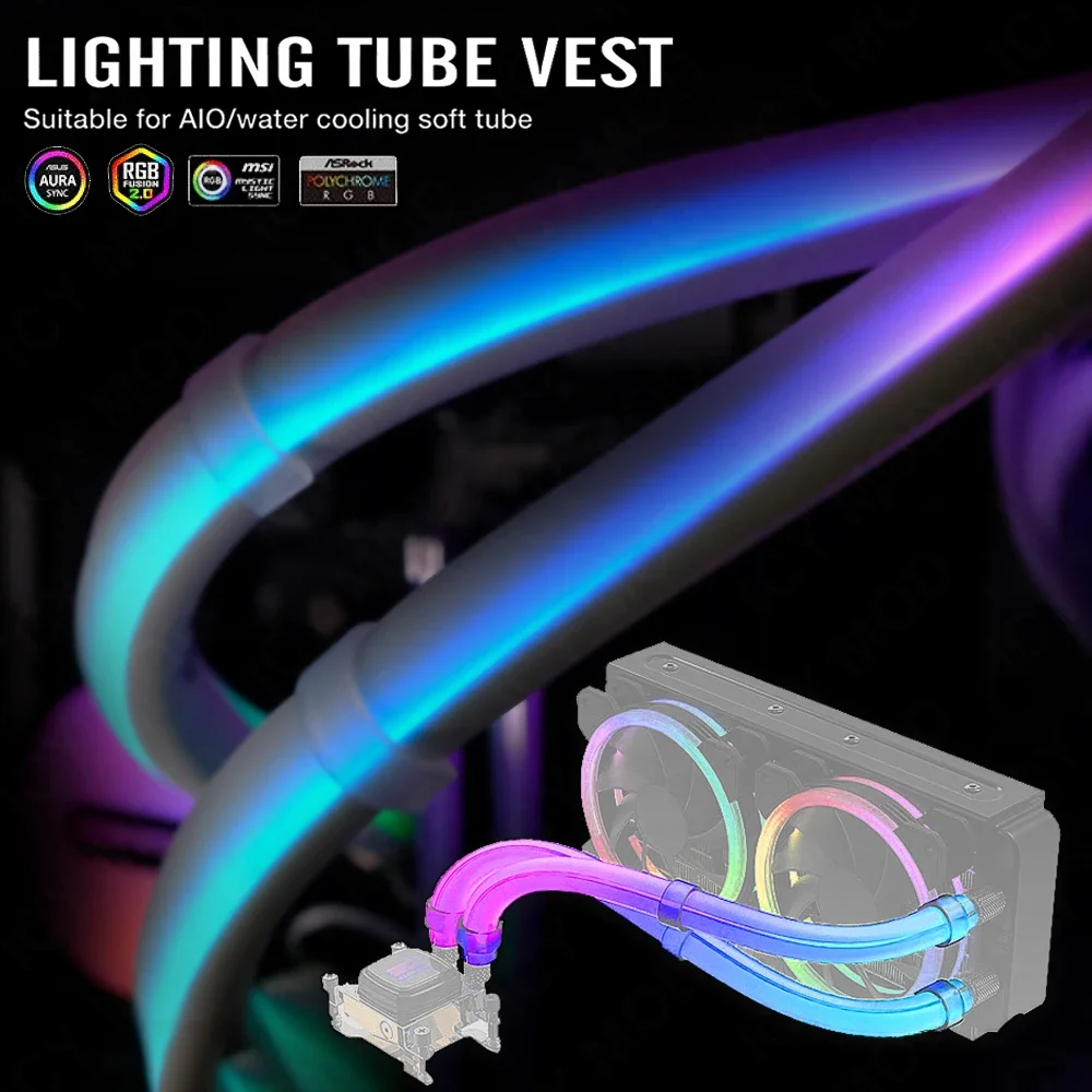 Tira LED ARGB 330mm Aura Sync – Cover Tubo Refrigeración Líquida - imagen 2