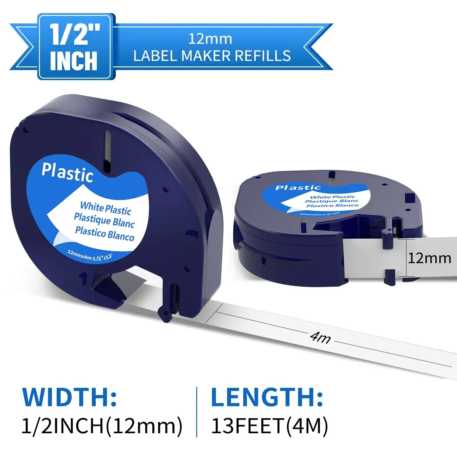 Cinta Etiquetadora Dymo 12mm Blanca – Recambio Original - imagen 3