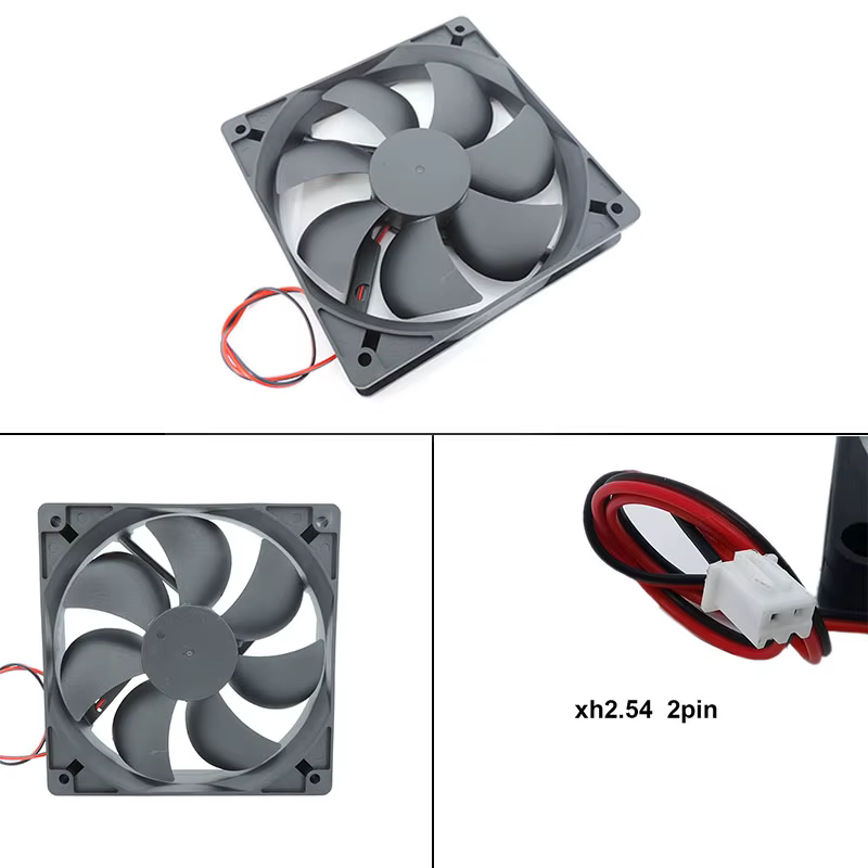 Ventilador PC 120mm Sin Escobillas 12V 2 Pines–Refrigeración Silenciosa