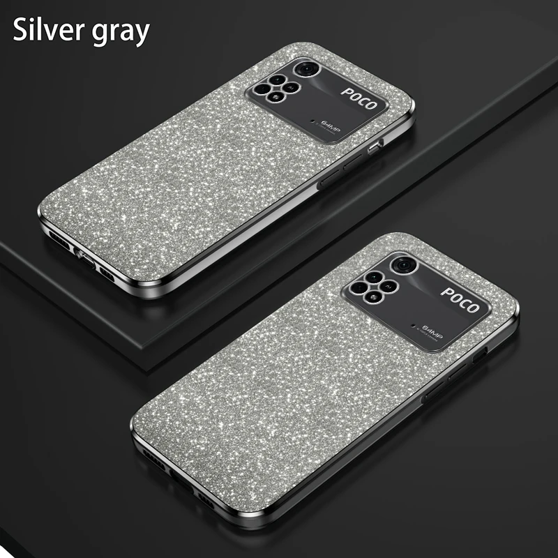 Funda Silicona Xiaomi POCO M4 Pro / X4 Pro – Brillo Plateado Protectora - imagen 3