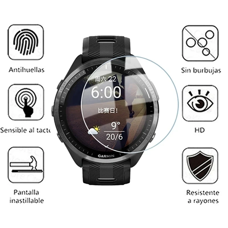 Garmin Forerunner Protector de pantalla Vidrio templado antirrayas - imagen 3