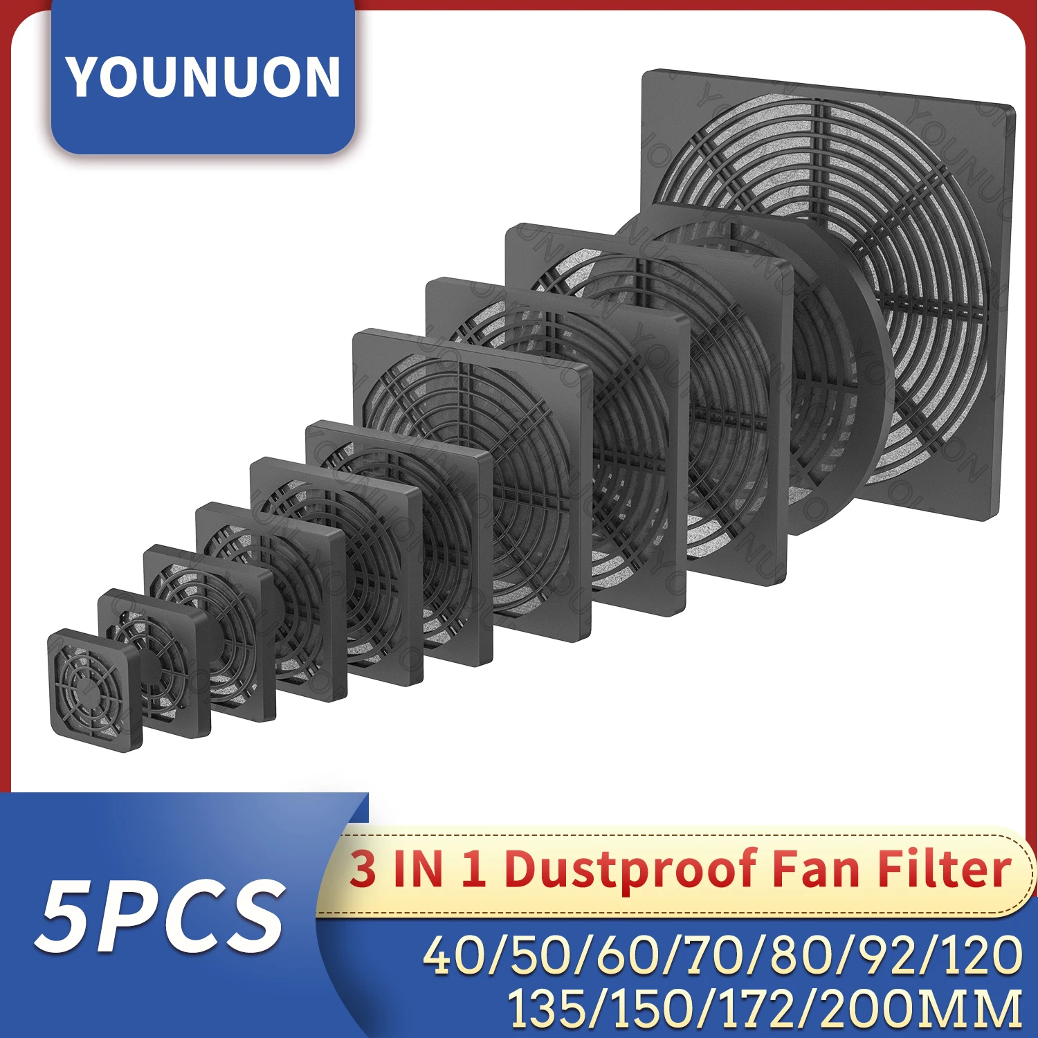 YOUNUON Protector Polvo para Ventilador PC