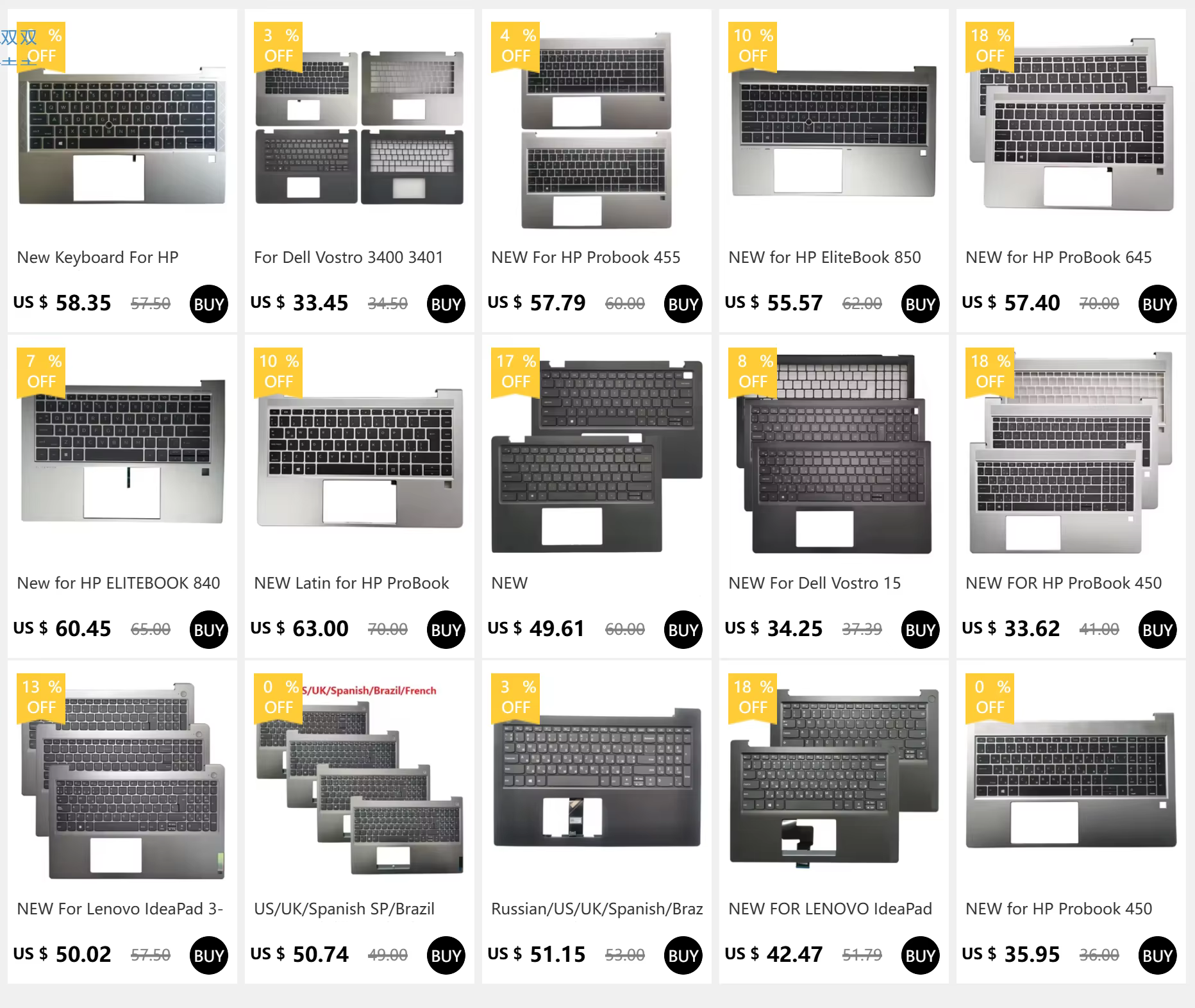 Teclado completo Vostro 3400 con reposamanos