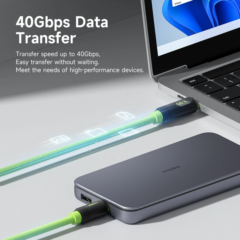 Cable USB-C Thunderbolt 4 240W Carga Rápida Vídeo 8K - imagen 5