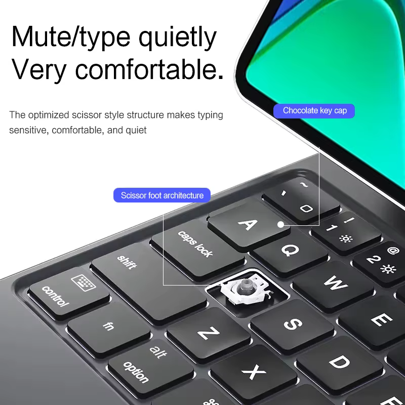 Teclado Huawei Xiaomi Pad 6 Pro 11 funda con soporte retroiluminado - imagen 5