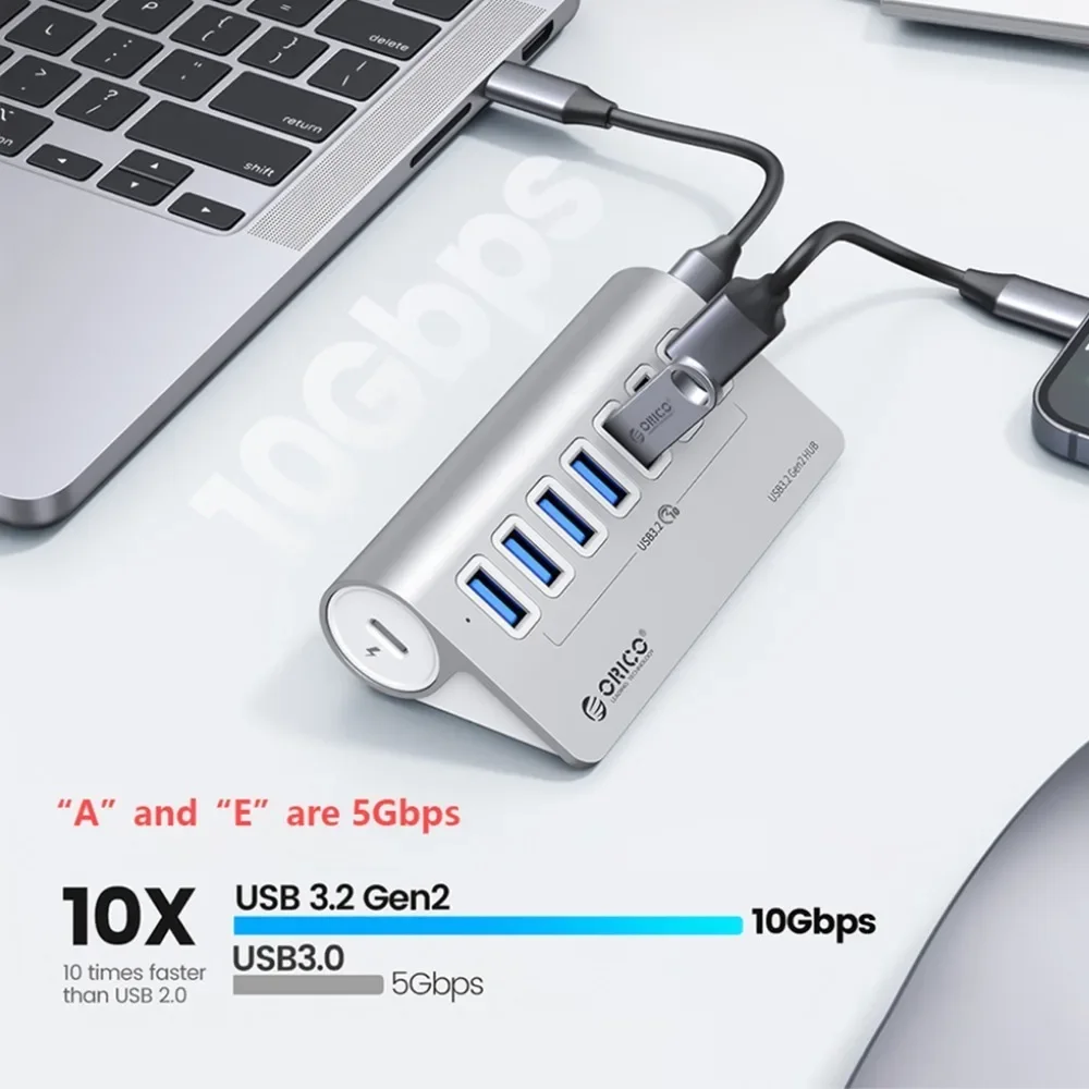 ORICO Hub USB 3.2 con Lector Tarjetas – Base Conexión
