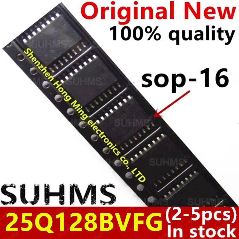 Vista frontal del chipset W25Q128BVFG
