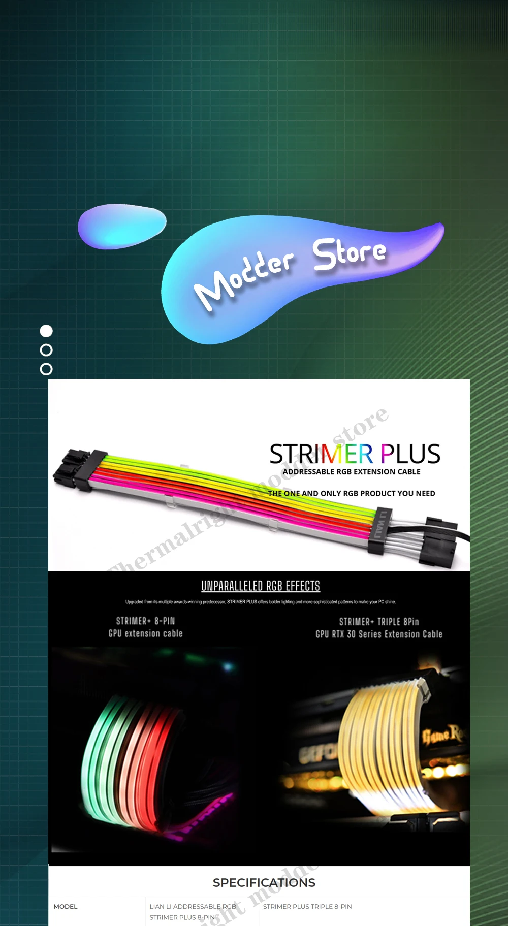 Cable de extensión GPU ARGB con iluminación arcoíris