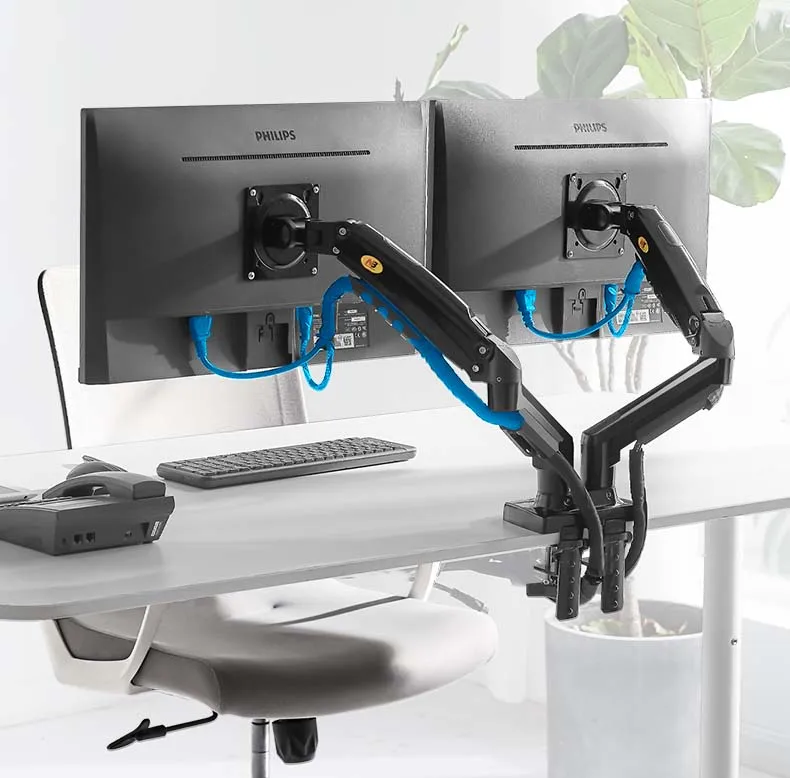 Brazo Monitor NB F160 Doble 27" - USB 3.0 Gas 360° - imagen 5