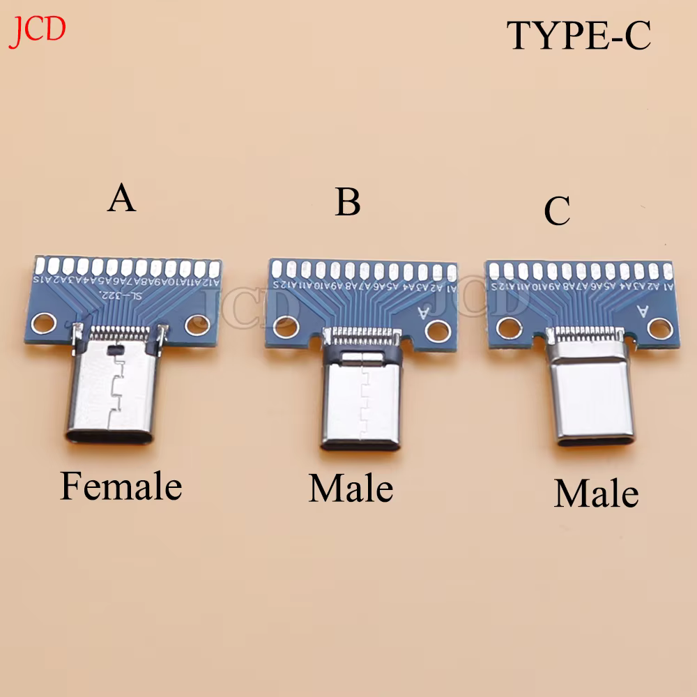 Conector USB 3.1 Tipo C Macho-Hembra PCB Prueba Universal 24P