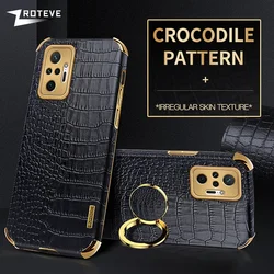 ZROTEVE Funda Redmi Note 10 Pro con anillo y efecto piel de cocodrilo