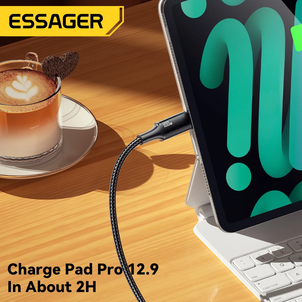Cable Essager USB-C a USB-C 100W Carga Rápida - imagen 5