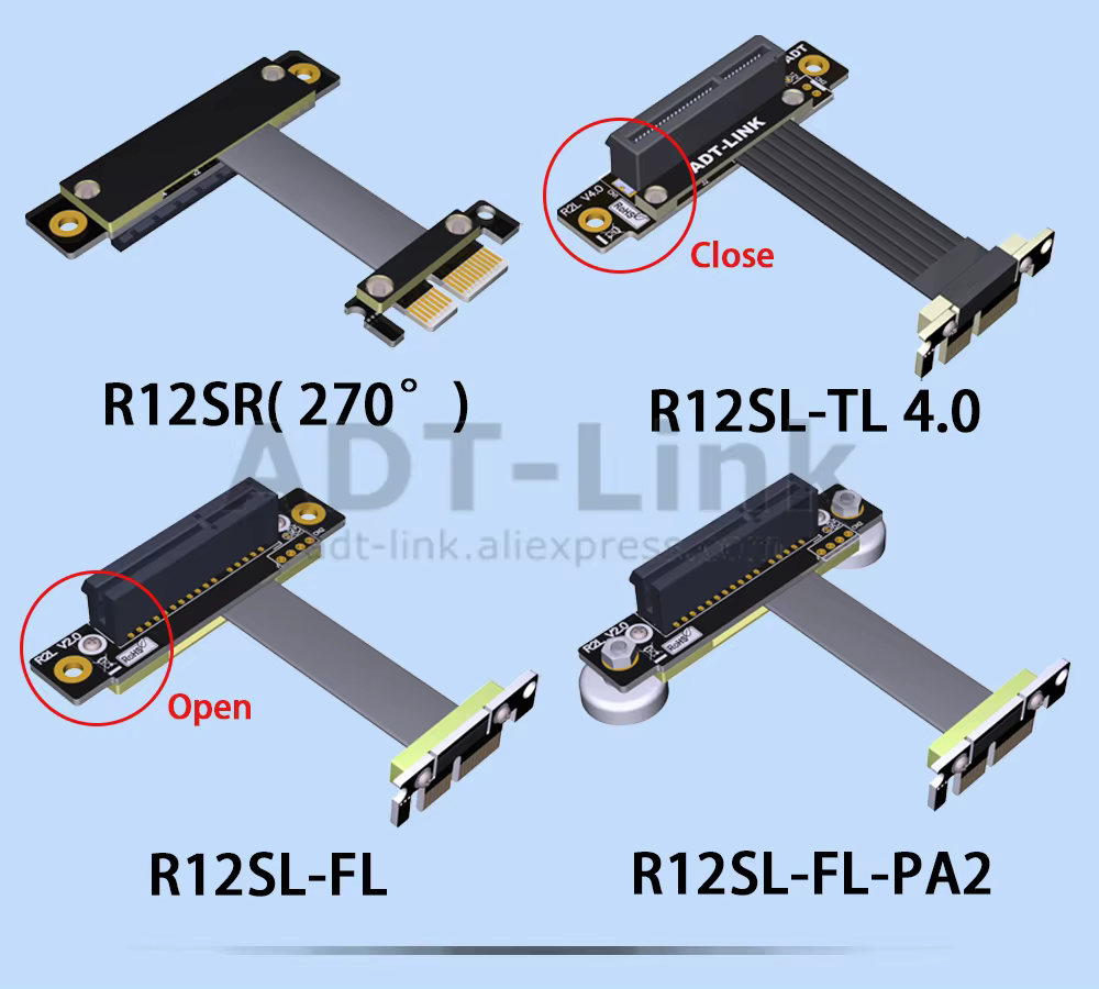 Riser PCIe adaptado a espacios reducidos