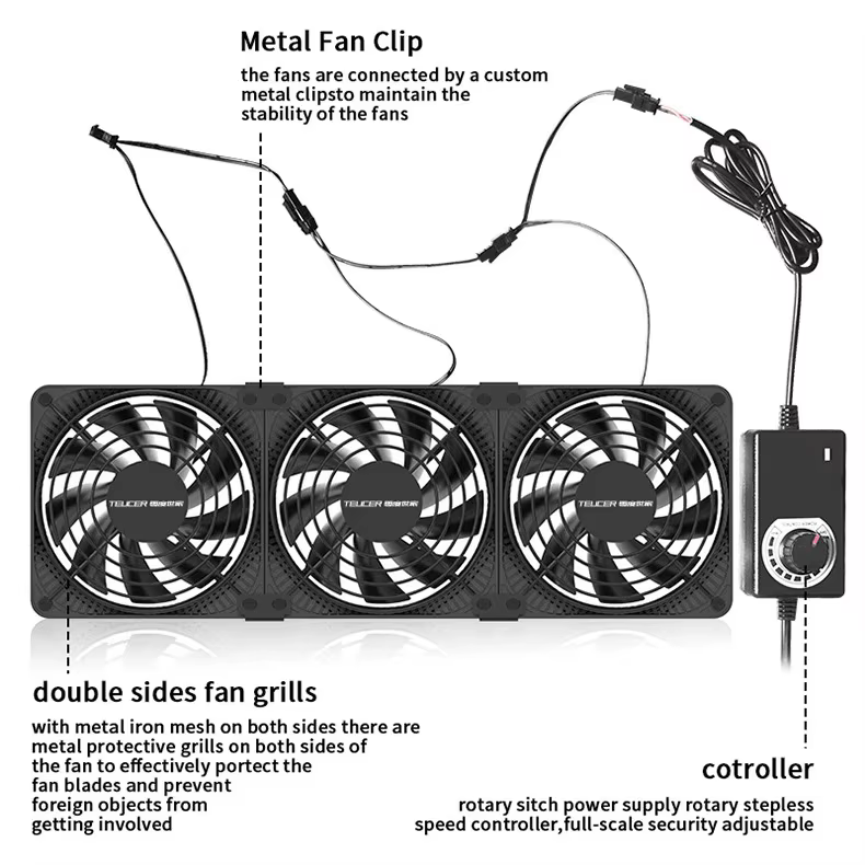 Ventilador TEUCER 120 mm instalado