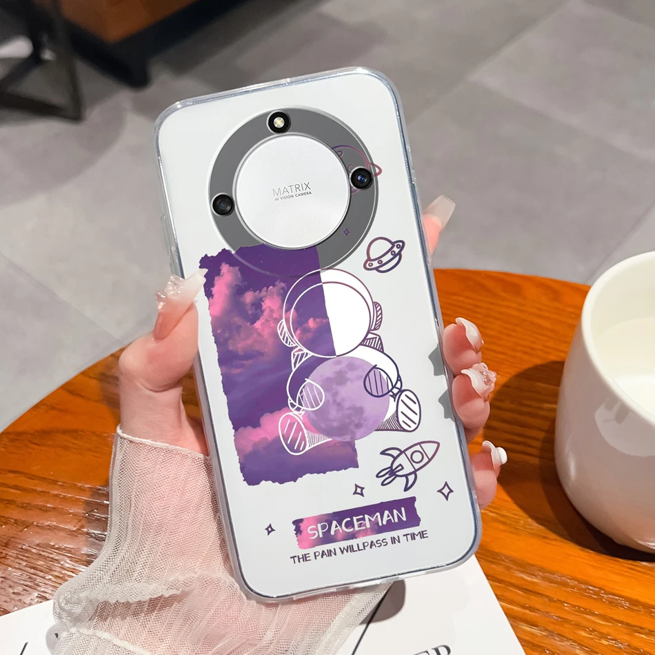 Funda transparente degradada de TPU para teléfono Honor