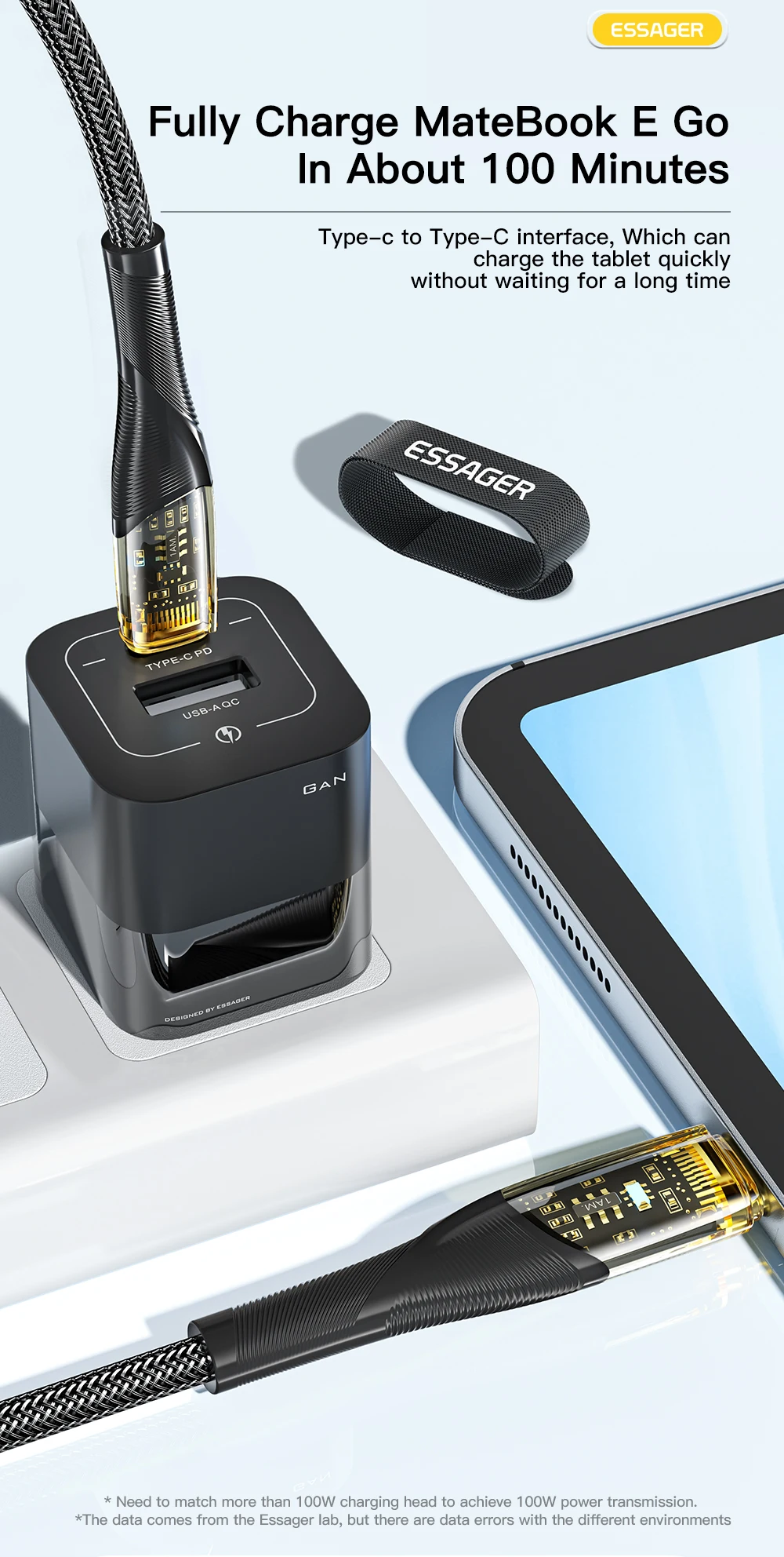 Cable con LED indicador de carga en ambiente oscuro