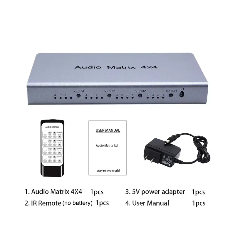Matriz Audio Óptica 4x4 SPDIF Toslink – Switch para TV PC Amplificador - imagen 3