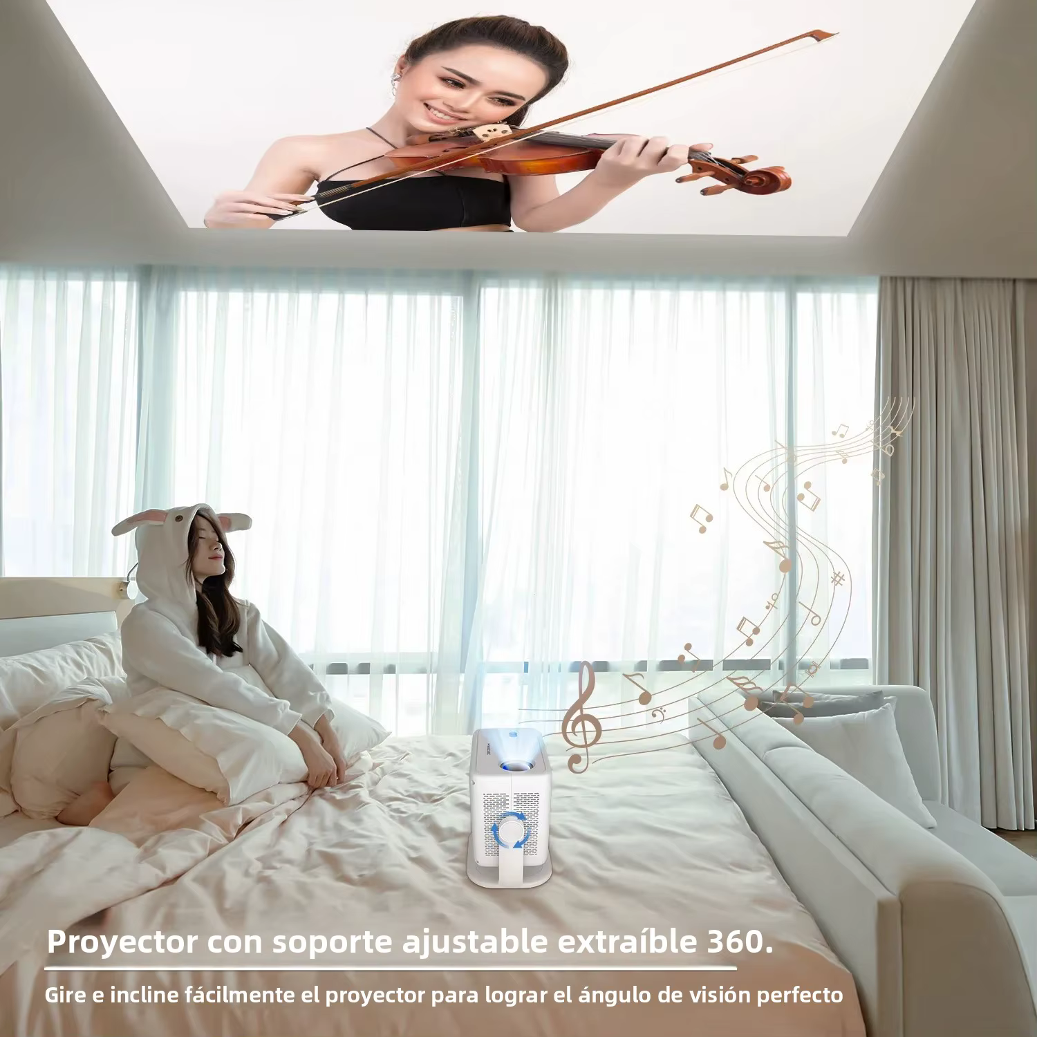 Magcúbico Nativo Proyector portátil 4K Android 11, 360 y enfoque - imagen 3