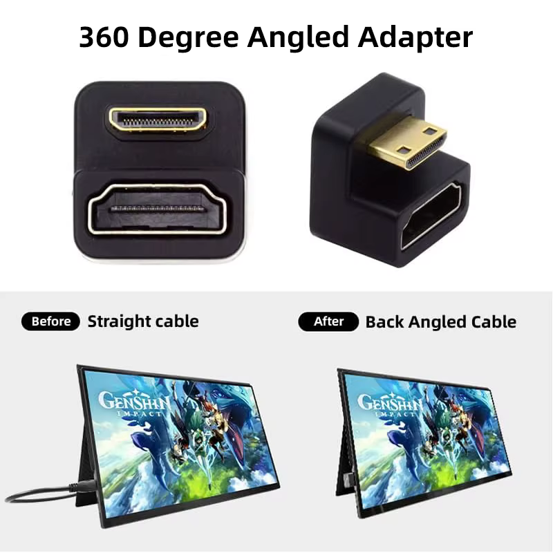 Adaptador Mini HDMI Macho a Hembra 8K 60 Hz Giratorio 180° - imagen 2