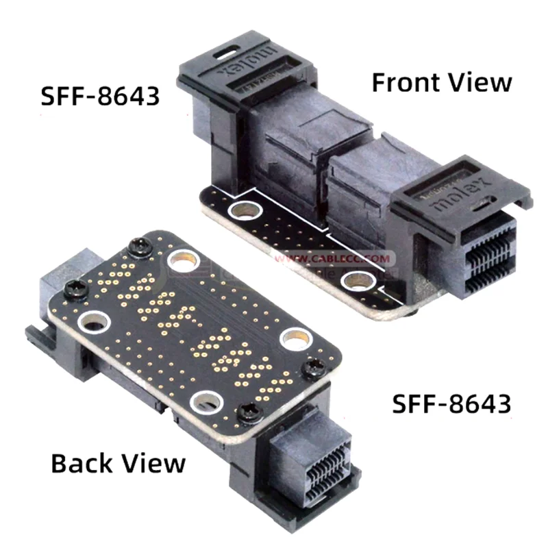Detalle de los pines y contactos del conector SFF-8643