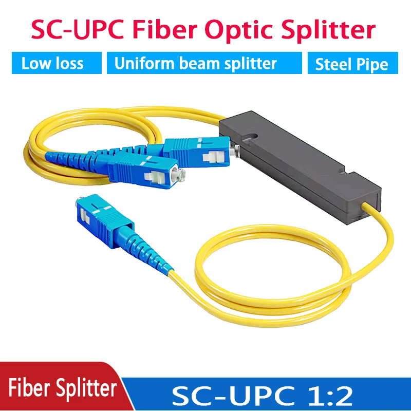 Divisor PLC FTTH con estructura ABS y conectores SC APC