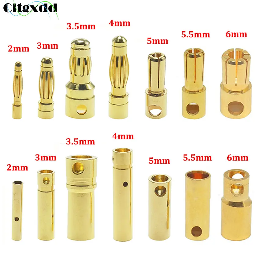 Conector Banana Chapado Oro 3-6 mm Macho/Hembra Alta Calidad - imagen 2