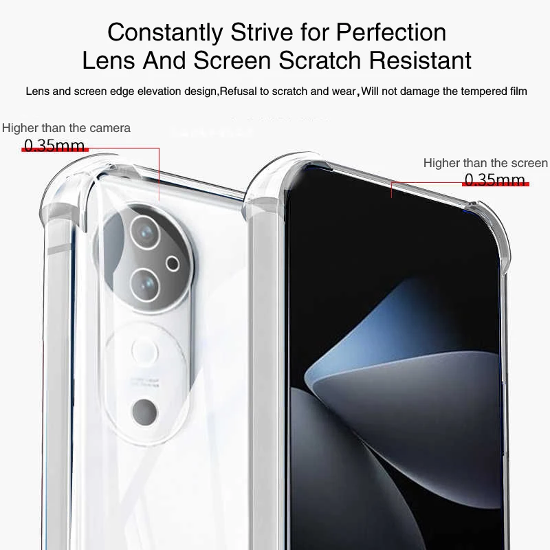 Funda transparente silicona Vivo V40 Pro Airbag anticaídas reforzada