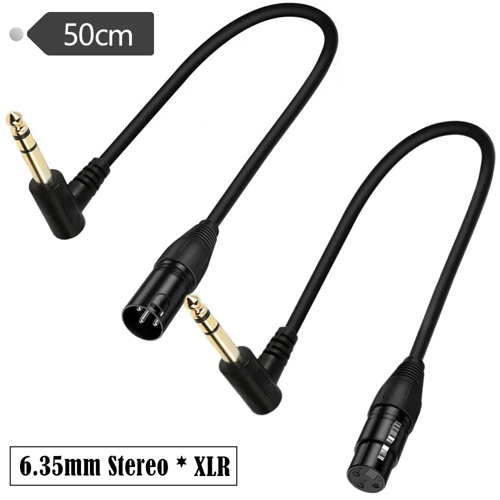 Cable TRS de 1/4 de pulgada a XLR macho de 90 grados