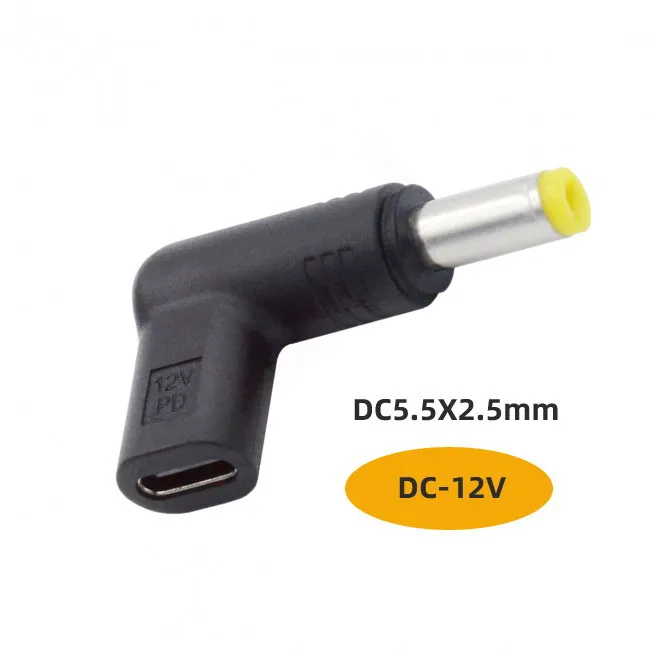 Adaptador USB-C a DC 12V vista lateral