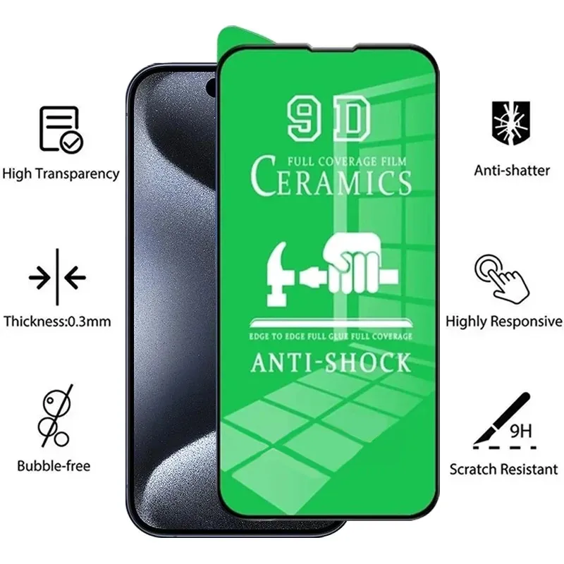Protector de pantalla cerámico HD para iPhone 8–16 sin cristal - imagen 5
