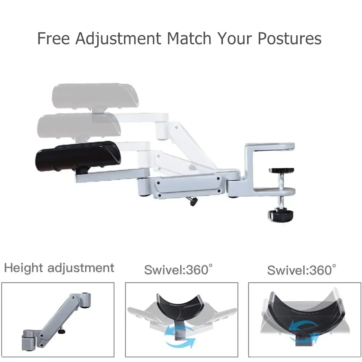 Soporte reposabrazos ergonómico Extensor con almohadillas giratorias - imagen 2