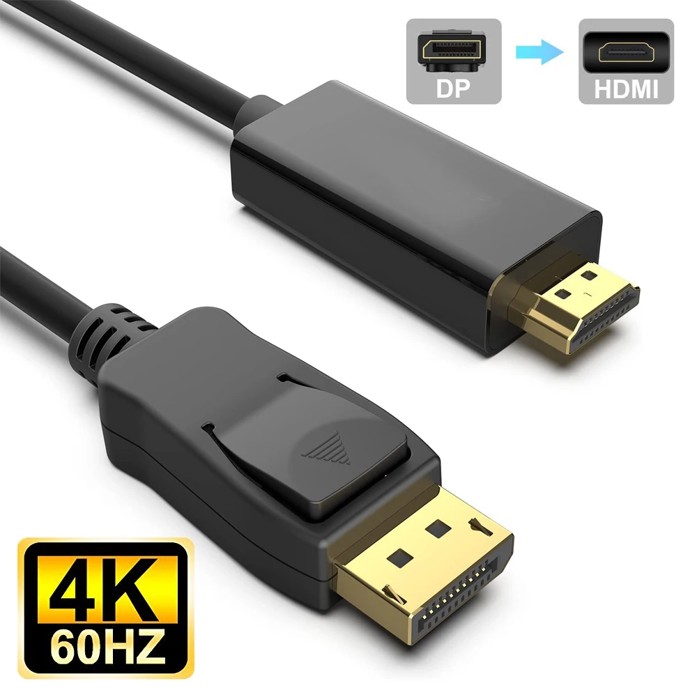 Navceker Cable DisplayPort a HDMI 4K 60Hz – Compatible PC Proyector TV - imagen 3