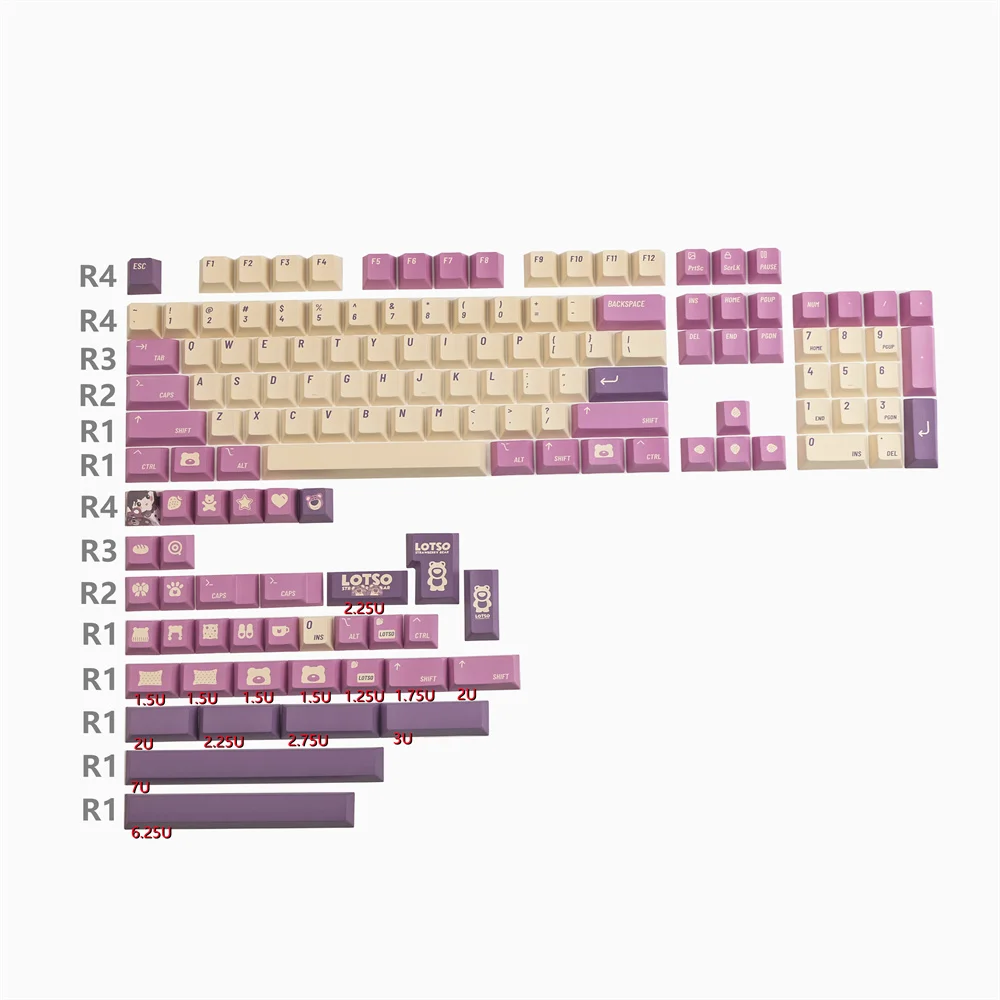 LOSTSO Strawberry Bear – Teclas PBT para Teclado Mecánico - imagen 4