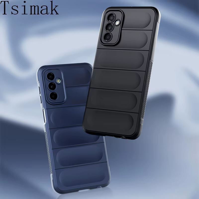 Funda trasera vista frontal mostrando textura de silicona líquida