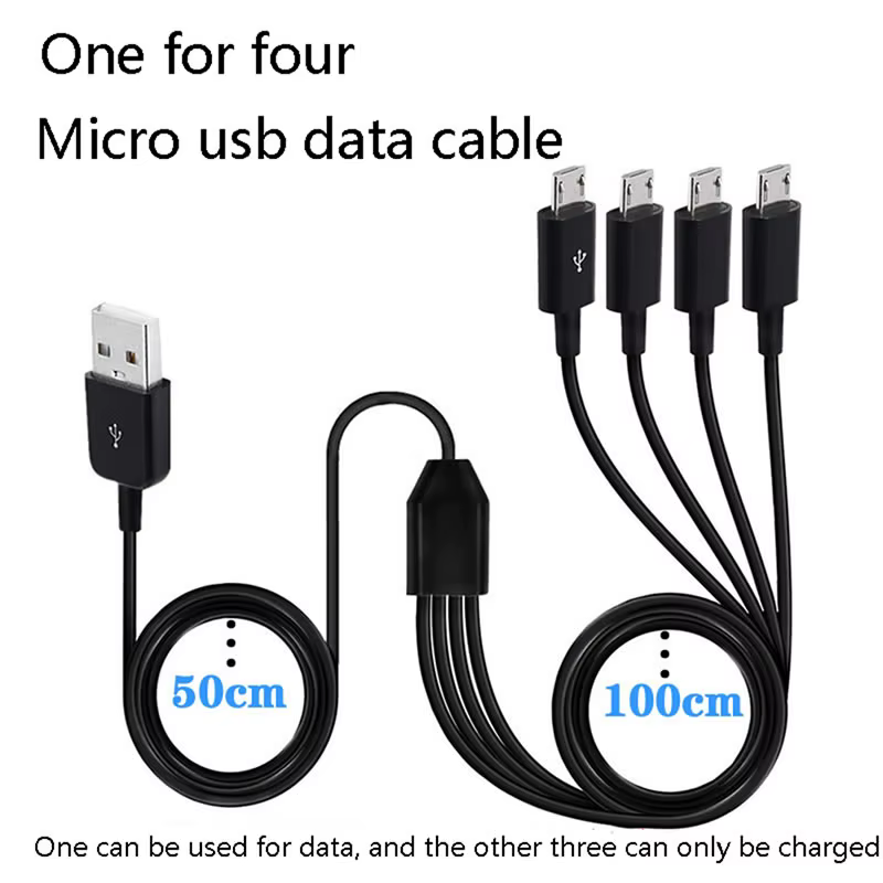 Cable Divisor Micro USB 4 Puertos Múltiple Carga Sincronización - imagen 3