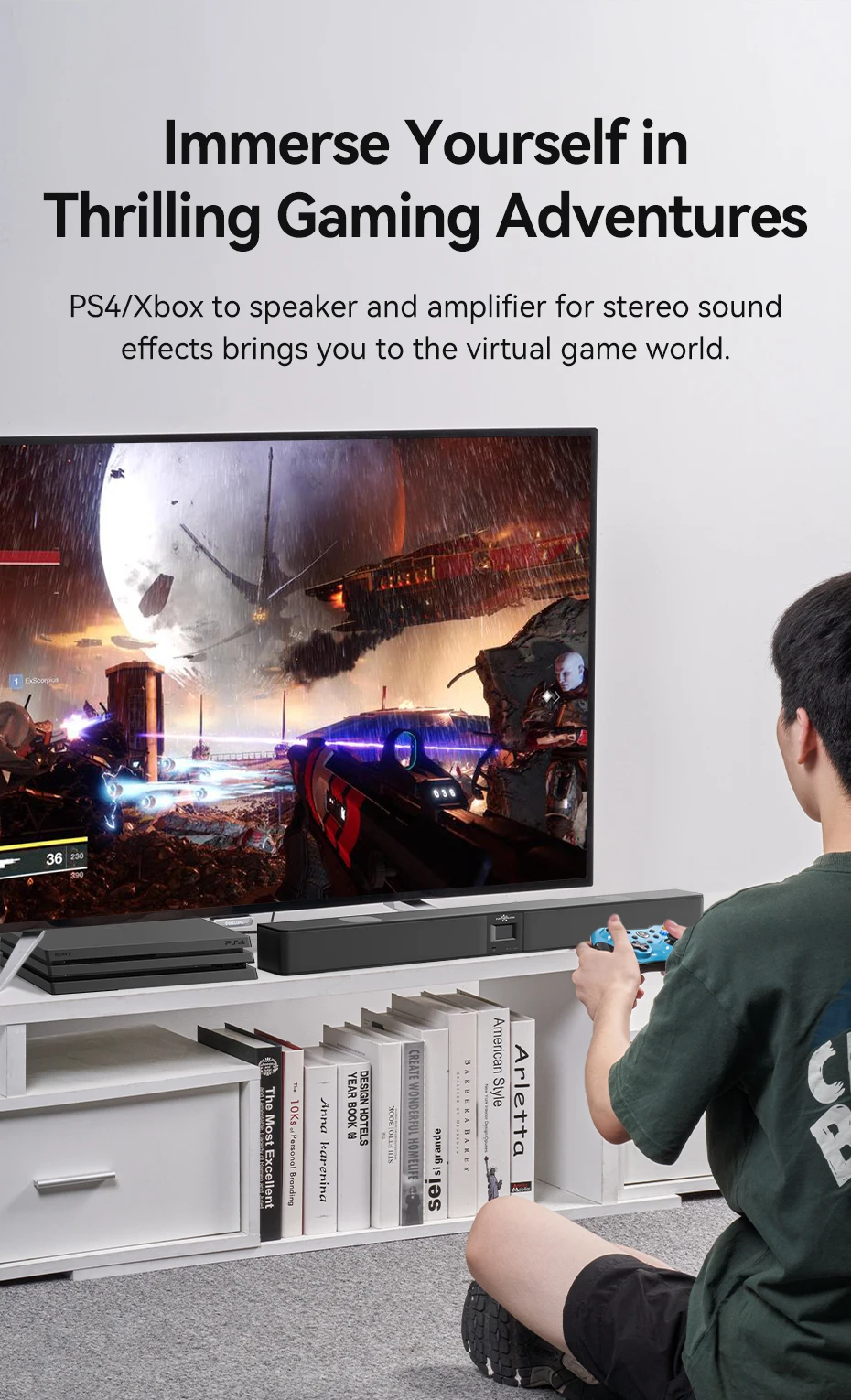 Conexión entre consola y amplificador AV