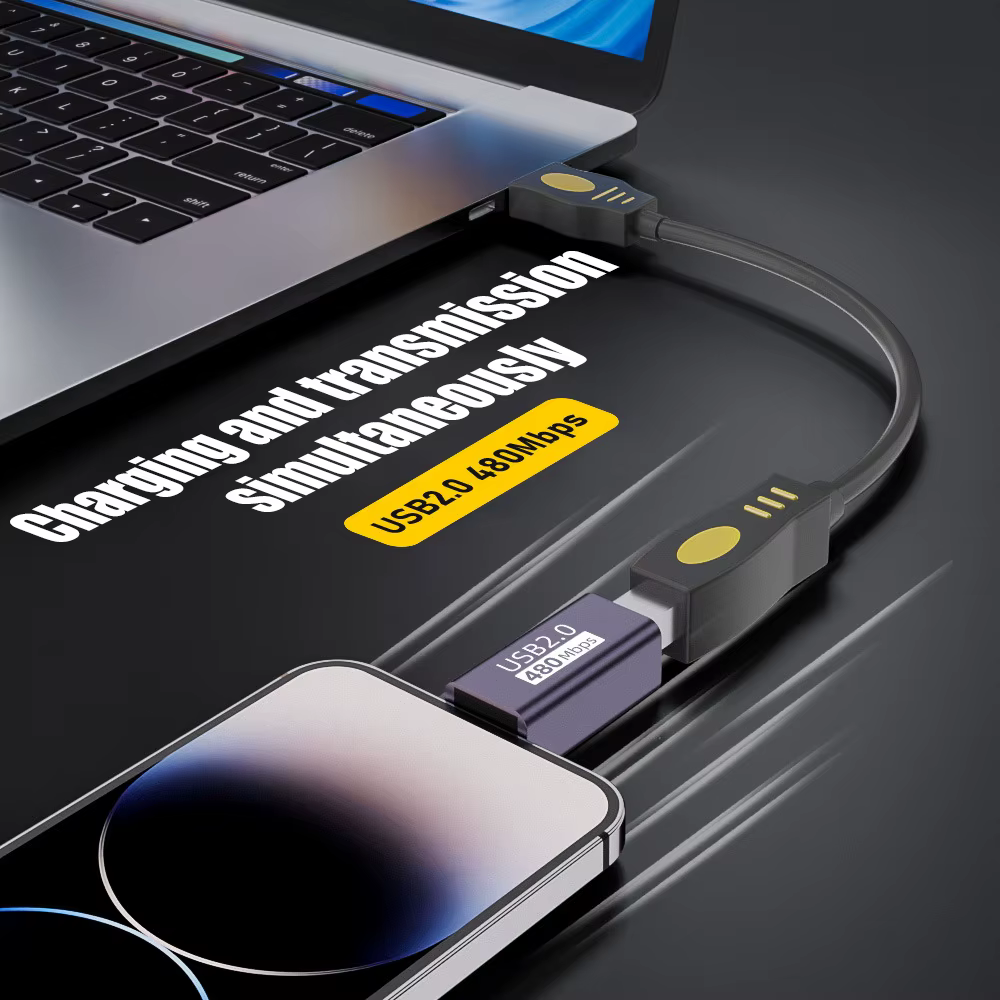Vista frontal del adaptador MOSHOU USB 2.0