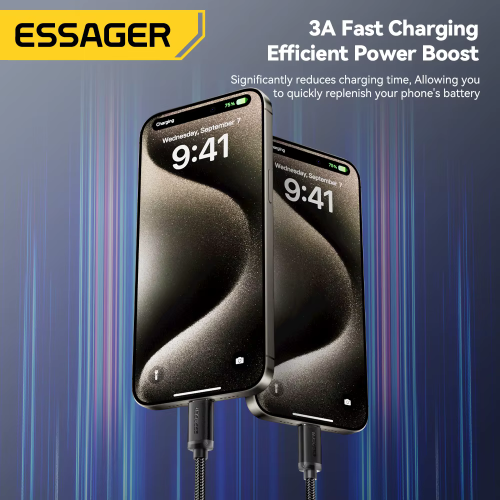 Essager Cable USB-C Carga Rápida para iPhone 15 y Samsung Xiaomi - imagen 4