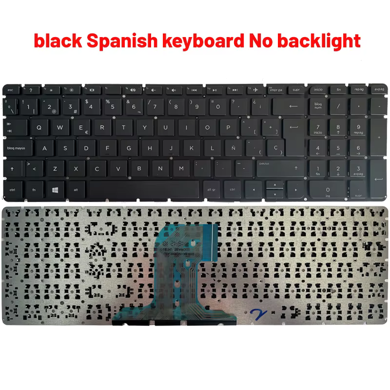 Teclado de portátil HP negro desmontado
