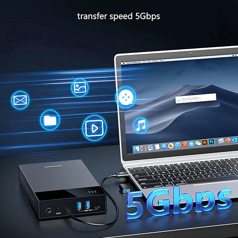 Caja USB 3.0 SATA de 20TB - vista frontal